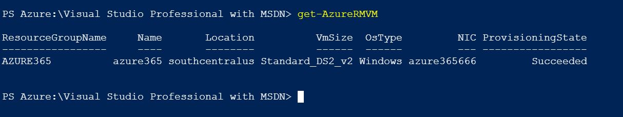 Get-AzureRMVM